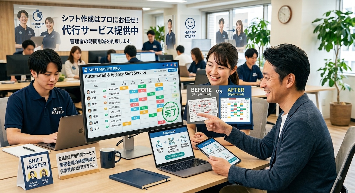 シフトを代行して作成します 従業員が多く在籍しているシフトを5日以内に仕上げます！ イメージ1