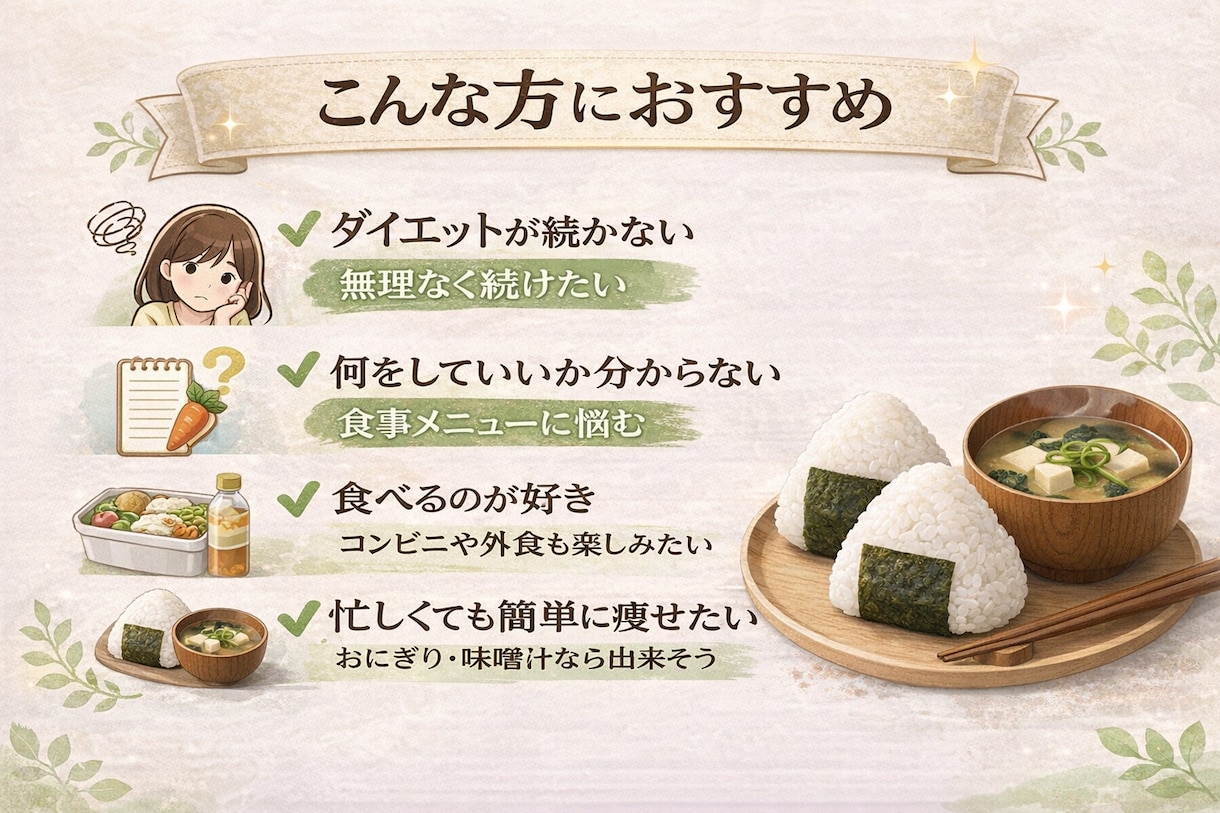 1週間のダイエット食事メニュー作ります 無理なく続く食事プランを提案します イメージ2