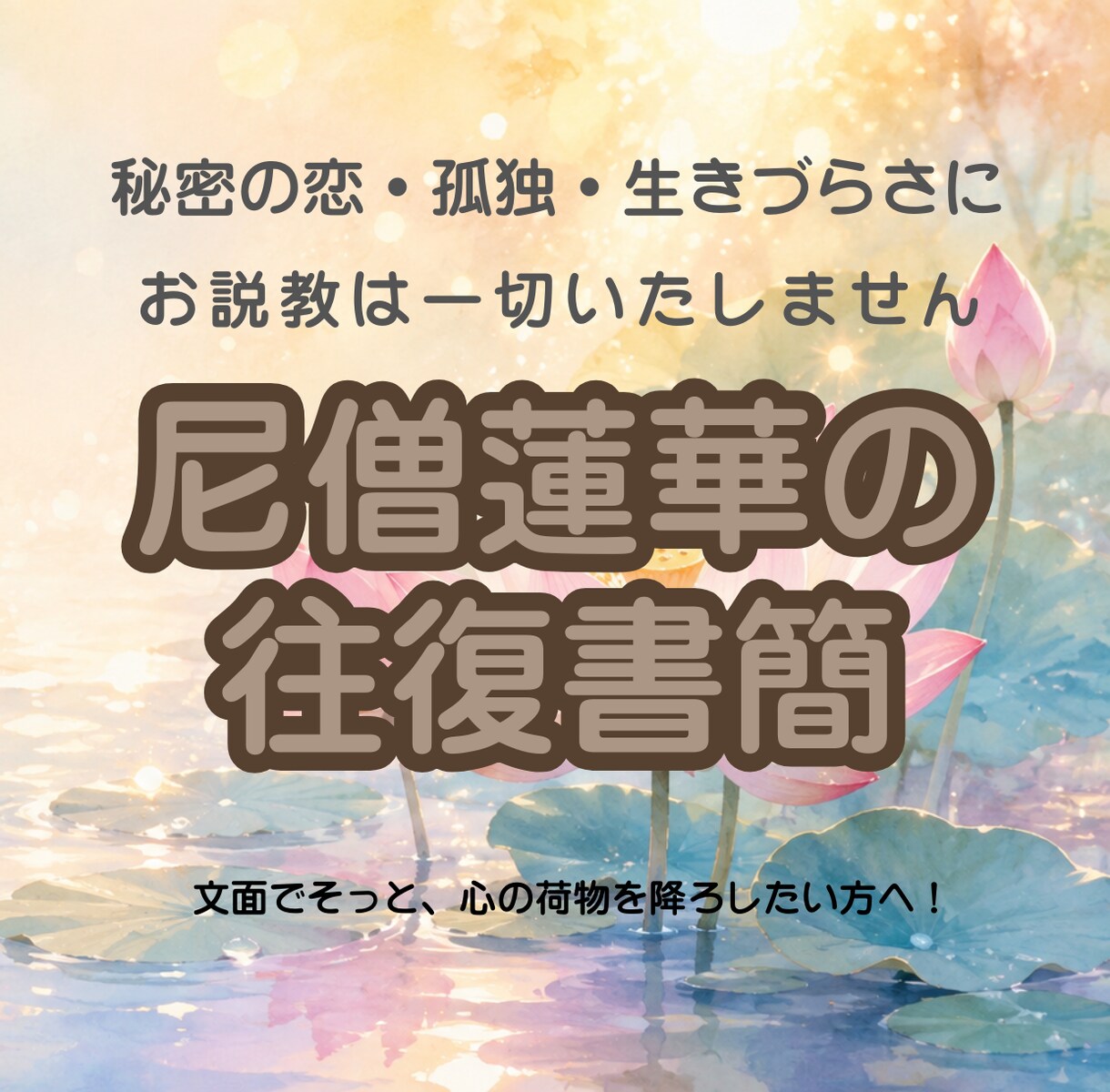 尼僧蓮華がメッセージ相談【往復書簡】お届けします 誰にも言えない心の荷物、文面で優しく受け止めます イメージ1