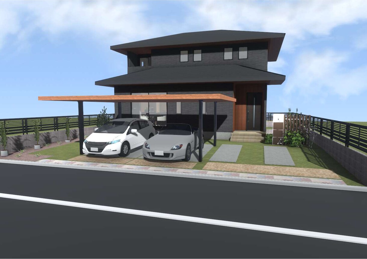 建物パースデータを代行で作成致します 新築住宅や賃貸アパートなどの建物パースをお作り致します。 イメージ2