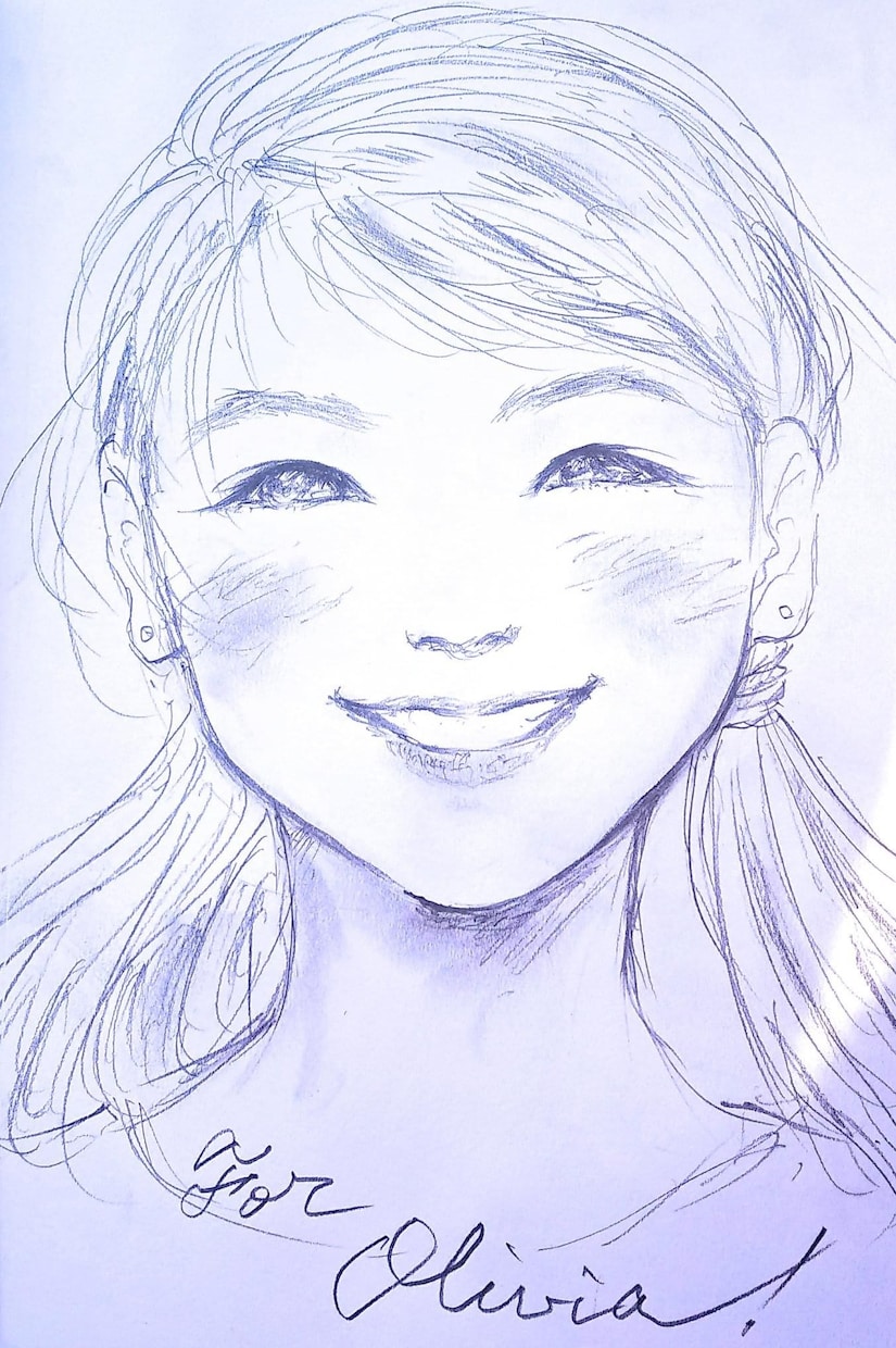 一味違う魅力的な似顔絵を線画で描きます その人の美しさが表れた、生き生きした表情の似顔絵。 イメージ6