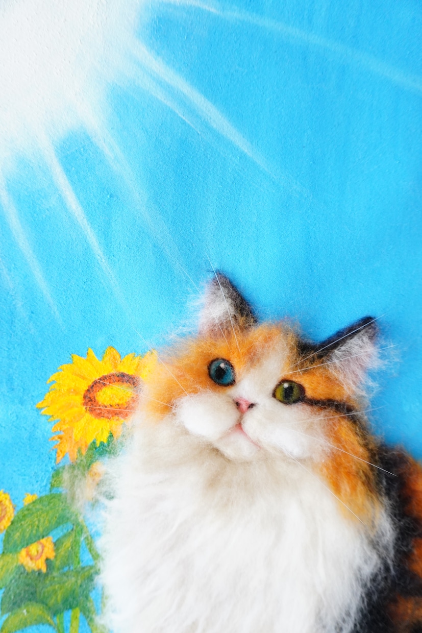 羊毛画であなたの猫ちゃんをそっくりに作ります どこにもない平面の羊毛アート！A4(21.1×29.8cm) イメージ5