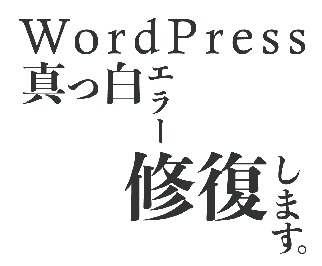 ワードプレスの「致命的エラー」「白表示」復旧します WordPressのエラーや真っ白の状態を確認できるよう対処 イメージ1