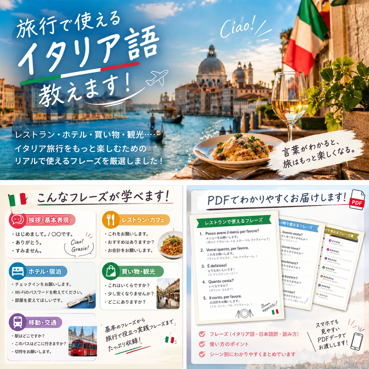 旅行で使えるイタリア語教えます イタリア留学経験者が初心者向けに解説 イメージ1