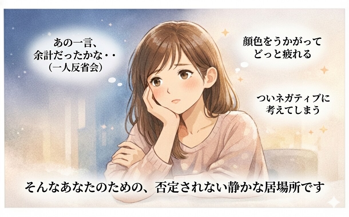 周りを気にしすぎるあなたへ。心の荷物を軽くします リアルタイムじゃないから安心。言葉を選び、自分と向き合える。 イメージ2