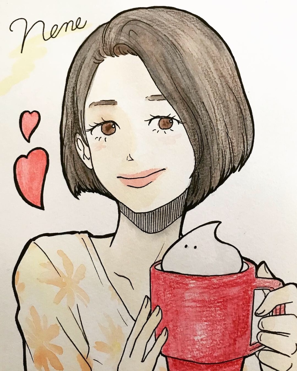 記念になる似顔絵をお描きします 水彩色鉛筆でふわっとしたタッチの絵です(原画の送付も可能) イメージ2