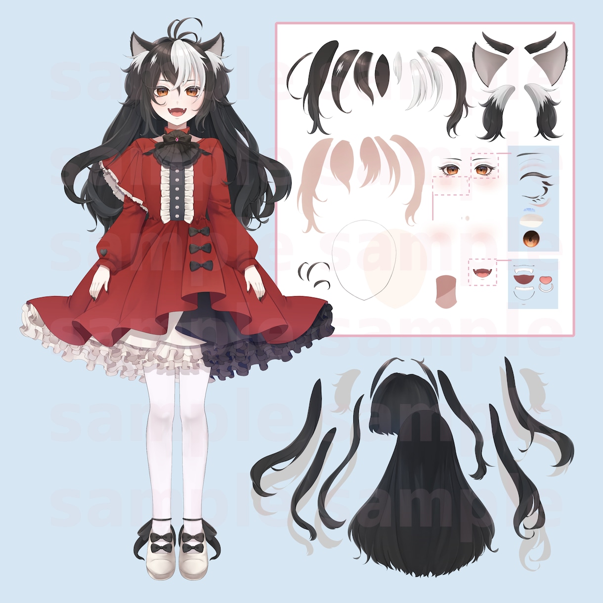 Live2D用パーツ分けイラスト制作します キャラデザ＋パーツ分けイラスト、一枚絵を動かしたい場合も◎ イメージ2