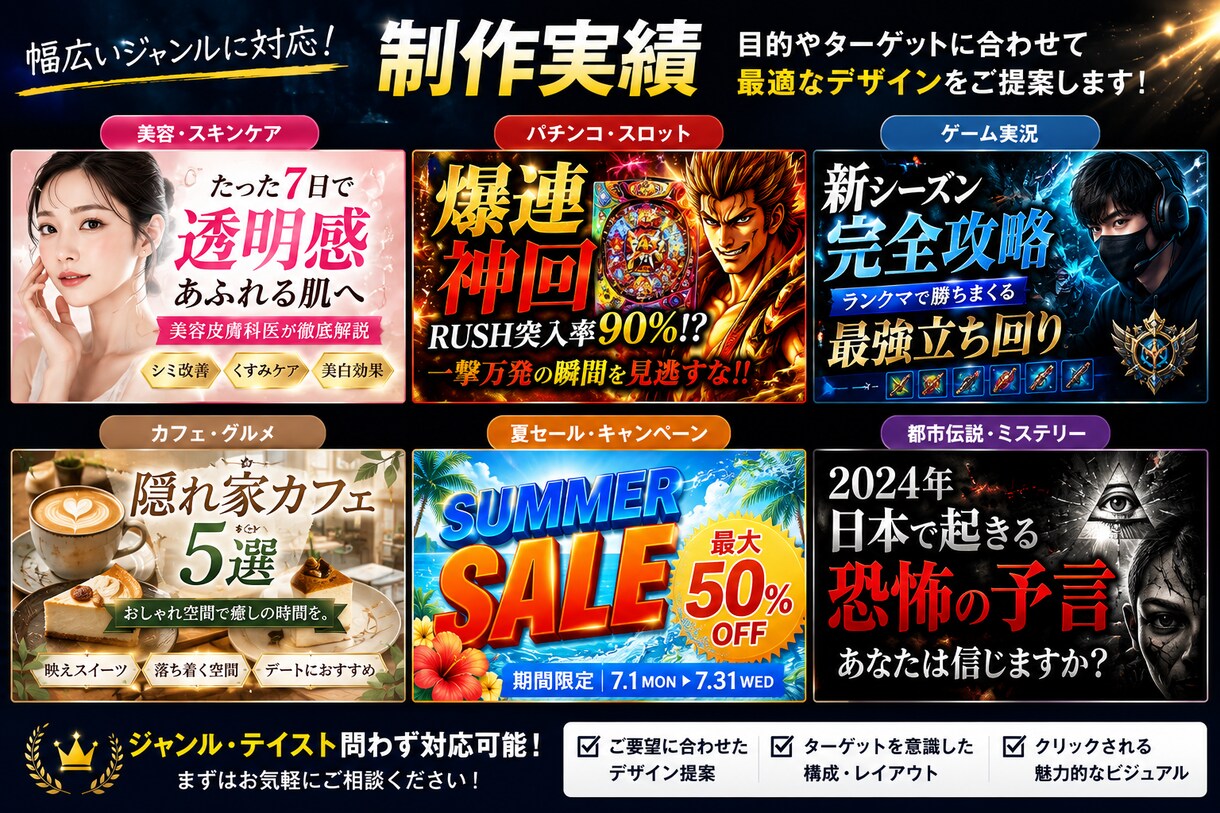 AIで高品質なYouTubeサムネ等を制作します 修正対応込みで丁寧に制作します イメージ3