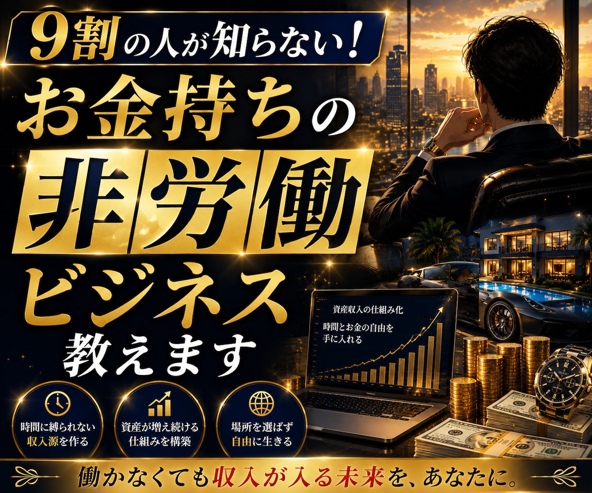 9割の人が知らない！お金持ちの非労働ビジネス教ます なぜあの人は働かずに豊かなのか？知るだけで人生が変わる錬金術 イメージ1