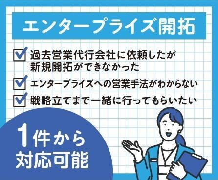 エンタープライズ開拓：様々な角度から開拓いたします 長年の営業ノウハウで様々な角度から開拓いたします イメージ1