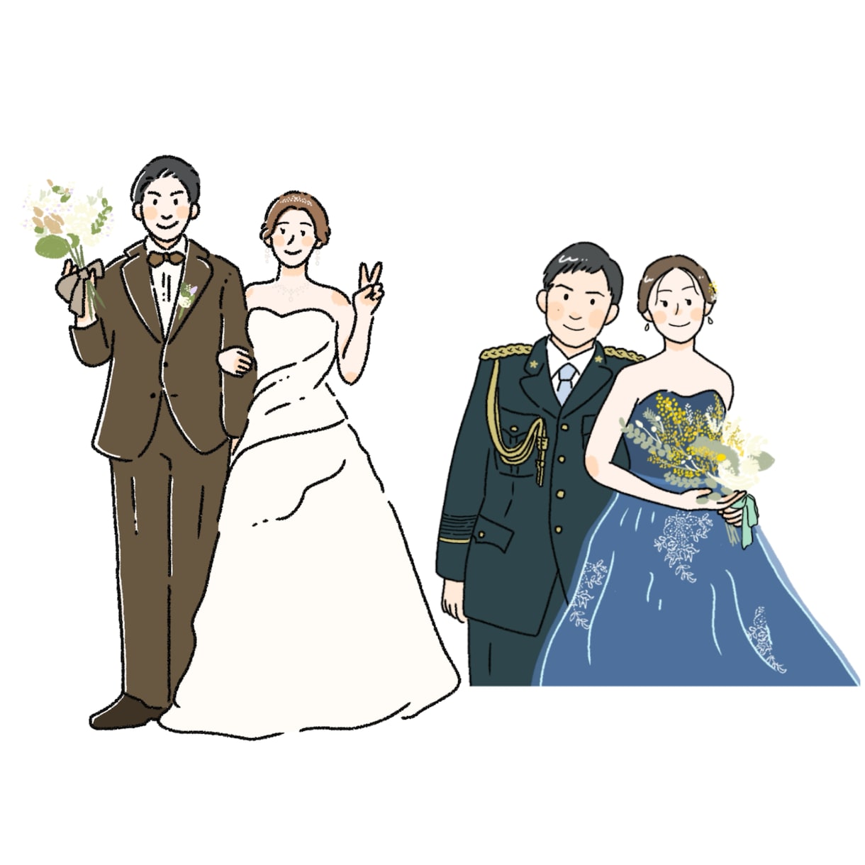 ウェディングにぴったり！シンプルなイラスト描きます 追加料金なし◎ウェルカムボードや思い出に♪ イメージ4