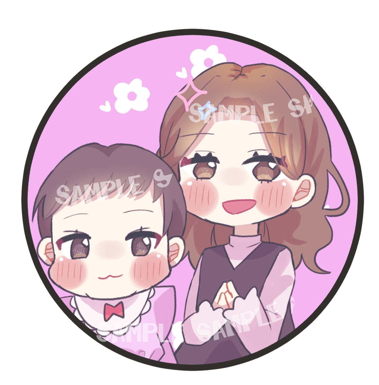 ふんわり可愛い♡親子の似顔絵アイコン描きます SNS/Instagram/x/グッズ/鑑賞/プレゼントなど イメージ6