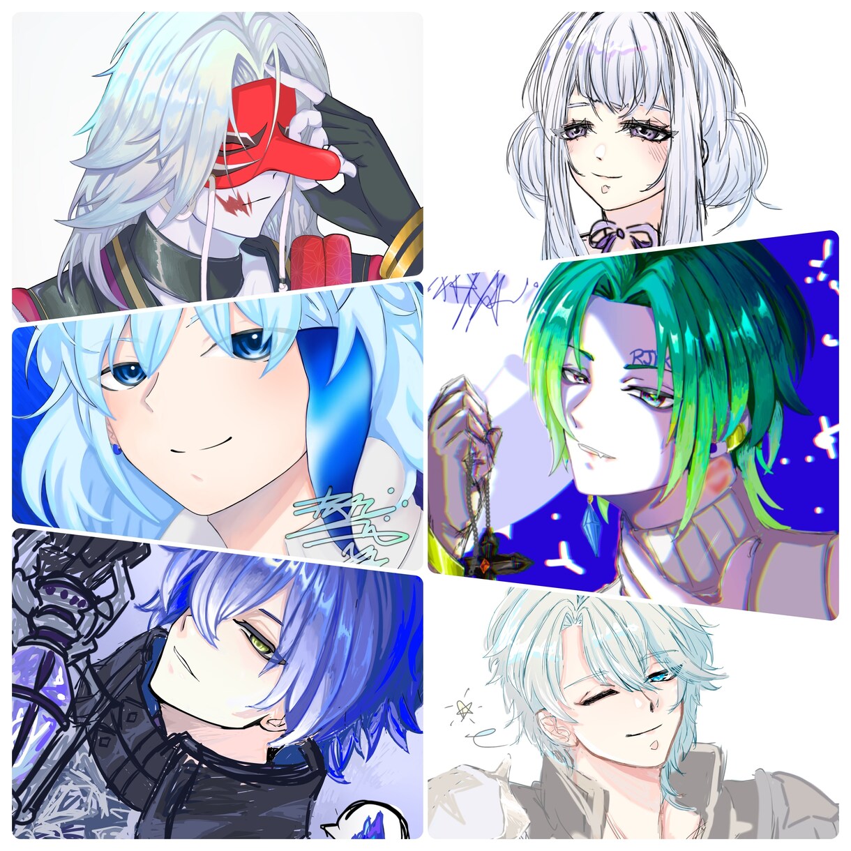 イラスト(立ち絵)描きます／ロゴネーム作ります アイコン・サムネ・SDミニキャラ・全身・夢絵・ロゴネーム イメージ1