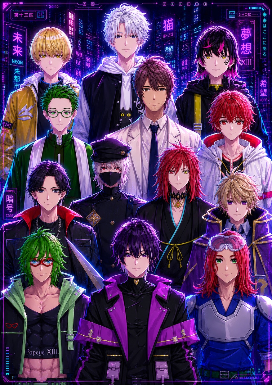 先着1万円引！イケメン男性Vtuber制作承ります 先着一万円引！SDキャラ・ロゴ・配信画面・キービジュ・三面図 イメージ4