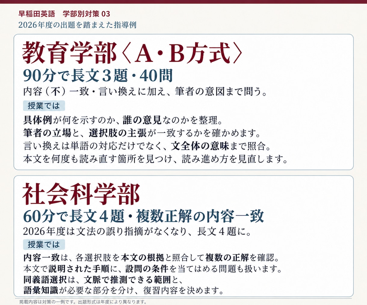 早稲田大学の英語過去問を個別に解説します 一文の読み方から、正解を選ぶ根拠まで丁寧に解説 イメージ5
