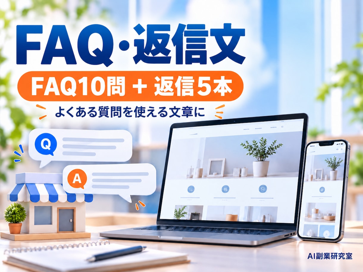 お店のFAQと問い合わせ返信文を作ります 繰り返しの質問に、確認済み情報で回答 イメージ1