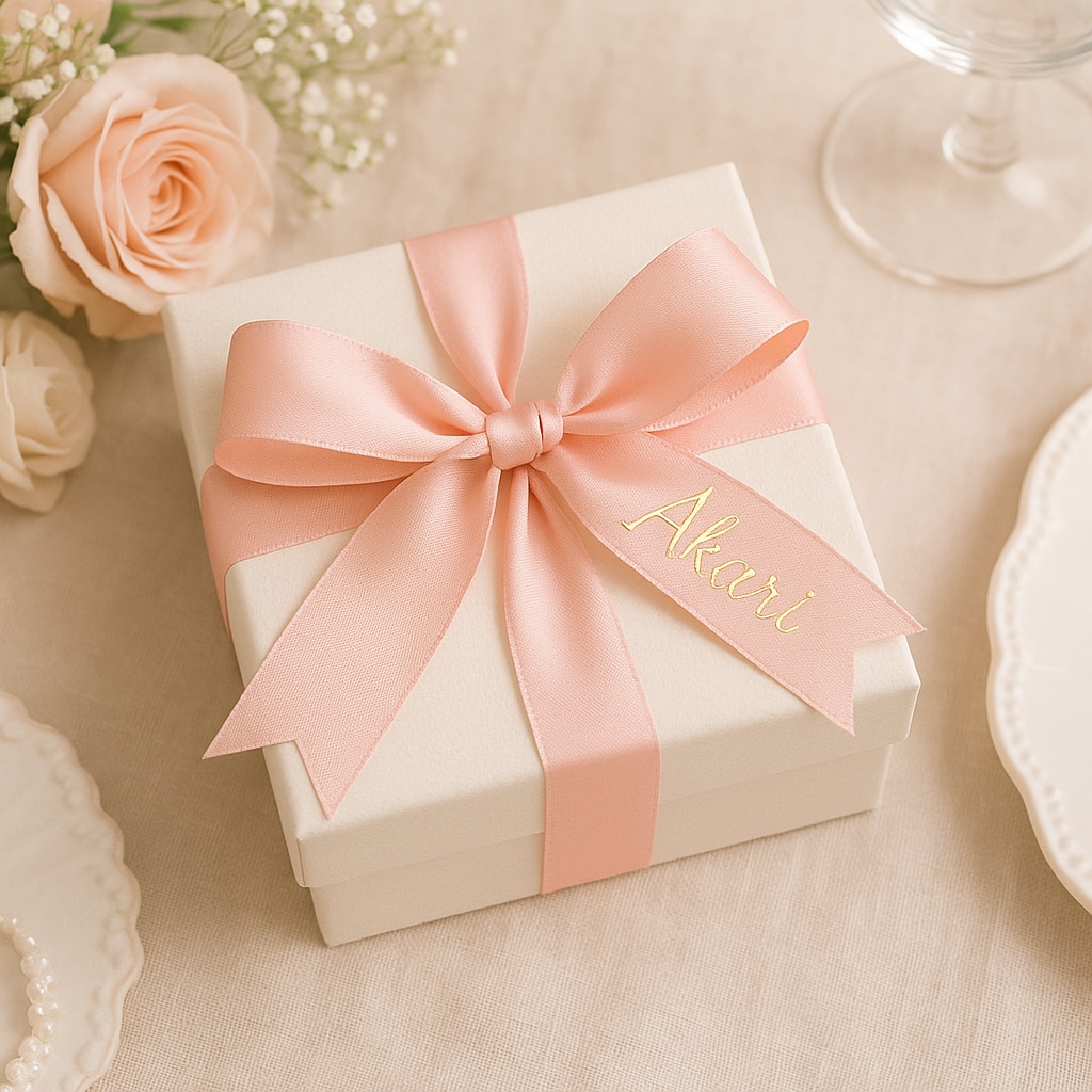 リボン等のパーソナライズ承ります 結婚式やパーティーでのリボンやその他グッズへの名入れ可能です イメージ1