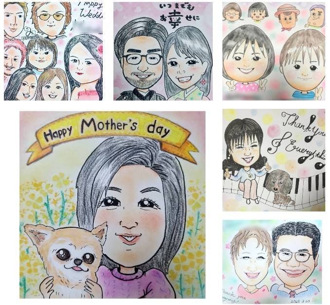 似顔絵を描きます ご希望の背景・メッセージなど、追加オプション無料です★ イメージ2