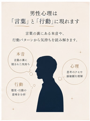 何考えてるの？男の本音、正直にお伝えします 心理学を学び、10年以上男女の悩みに対応してきました。 イメージ5