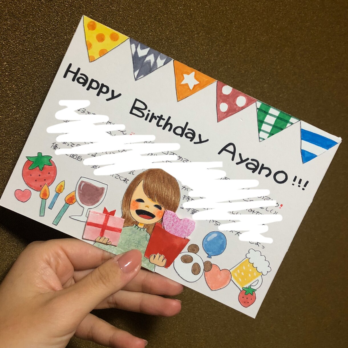可愛いバースデーカード書きます 贈り物に、そっくり＜雰囲気な似顔絵付きのバースデーカードを！ イメージ3