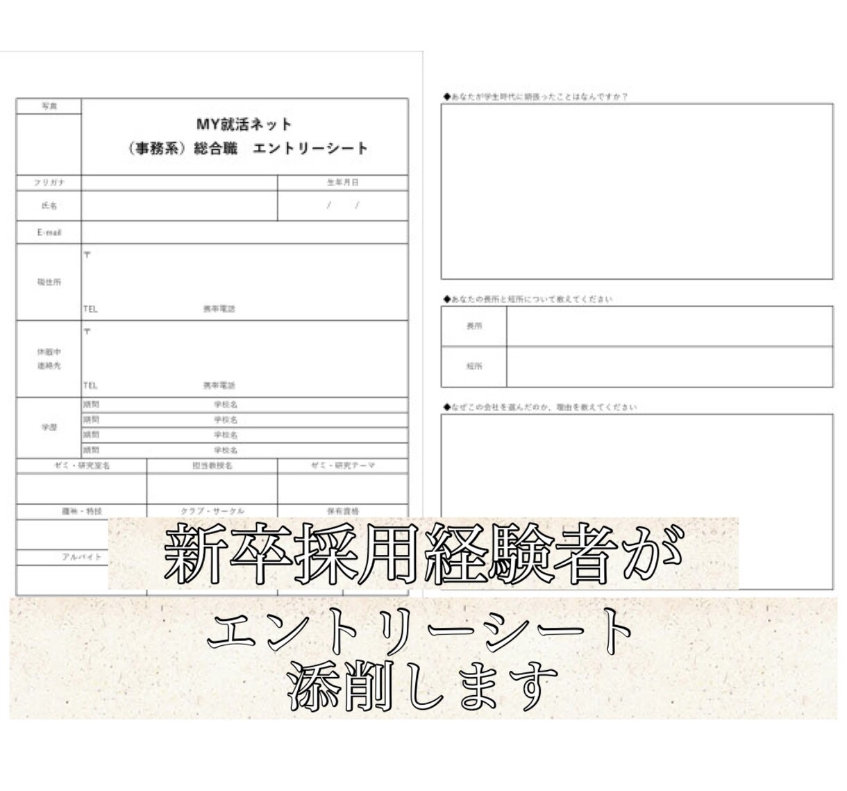 エントリーシートの添削アドバイスをします 新卒採用経験者によるES内容の添削アドバイスです！ イメージ1