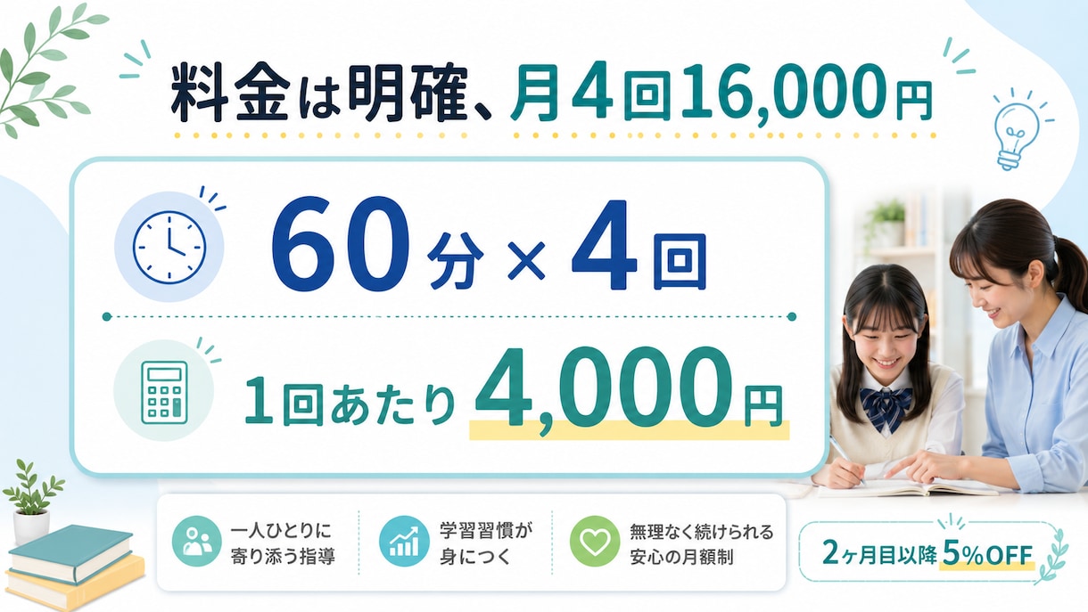 北野卒の現役塾講師が月4回学習伴走します 週1回で計画倒れを防ぐ受験サポート イメージ6