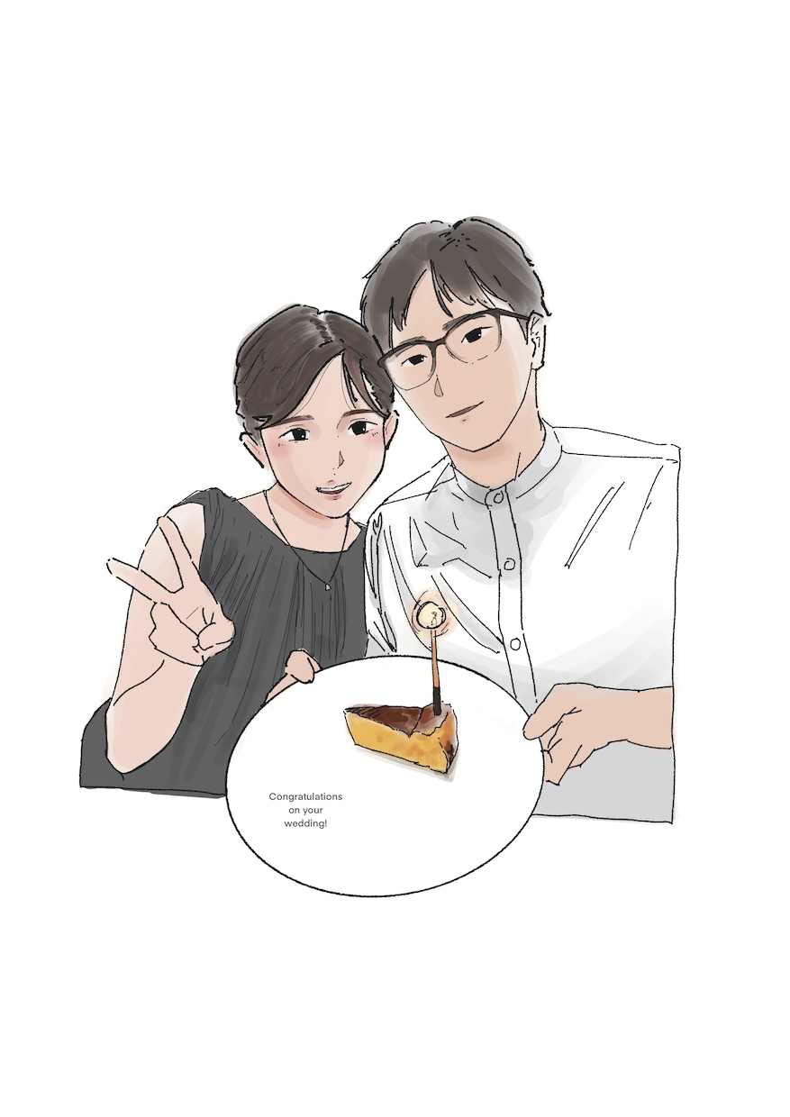 ゆるくシンプルめな似顔絵かきます ご結婚やメッセージの挿し絵などにどうぞ! イメージ1