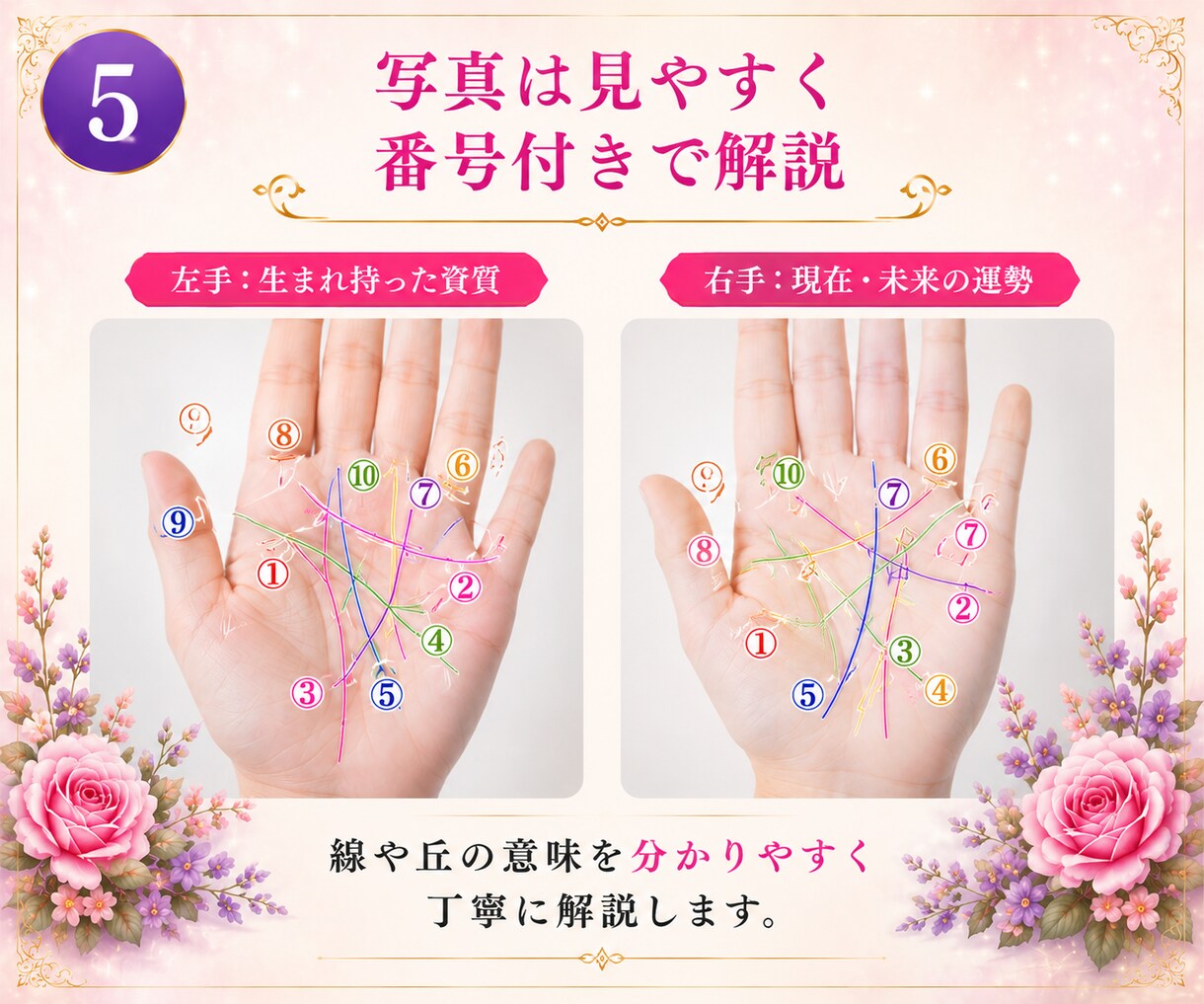 手相であなたの未来を丁寧に鑑定します あなたの性格や運勢を丁寧に読み解きます。写真を送るだけ！ イメージ5