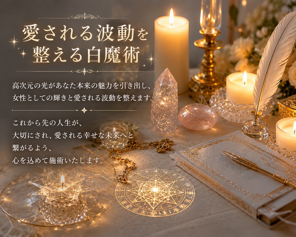 愛されヒーリング｜恋愛モテ波動・魅力アップします 引き寄せ・縁結び・恋愛成就｜白魔術で愛され体質へ イメージ2
