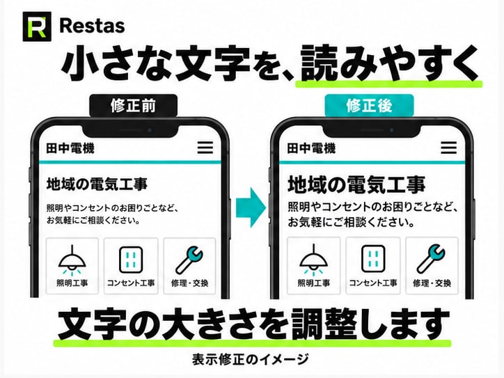 ホームページのスマホ表示崩れ・見づらさを修正します 文字・画像・ボタンなど、気になる箇所を5,000円から イメージ2