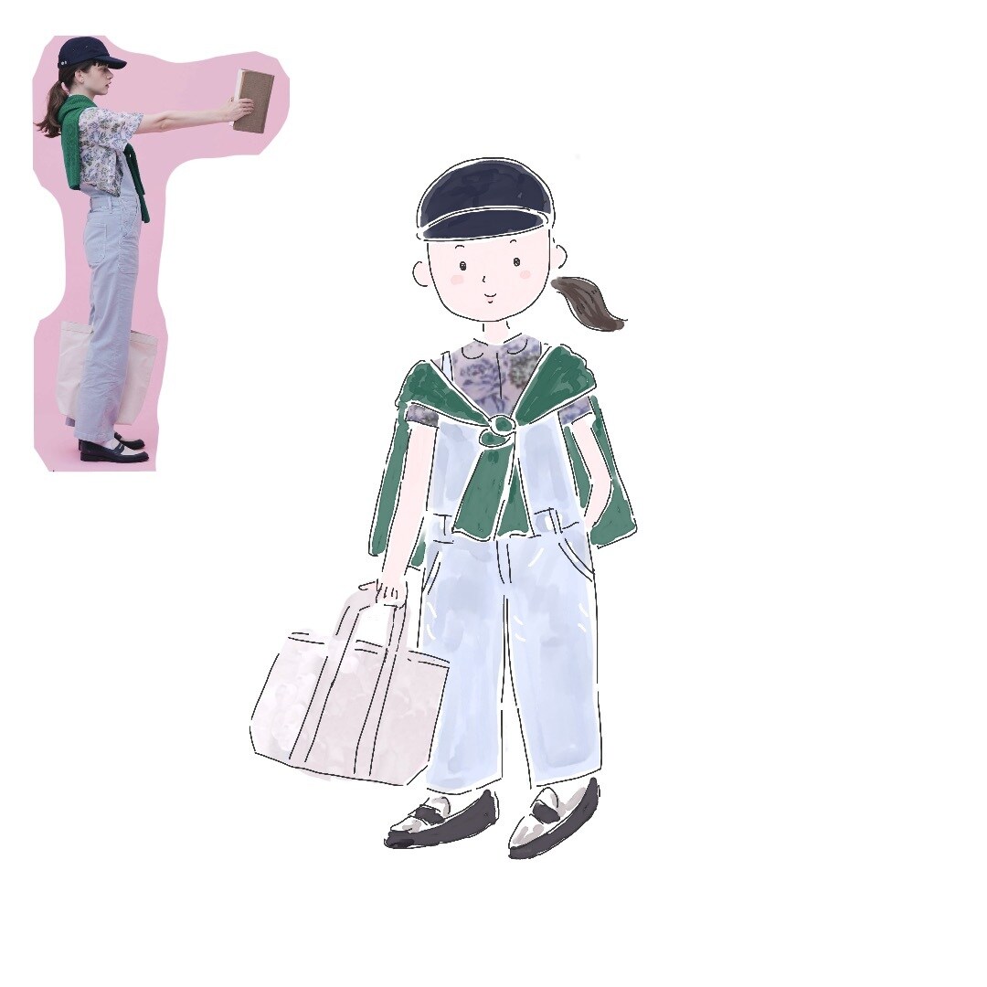 雑誌挿絵風ファッションイラスト描きます ちょっと水彩画風？な可愛い感じに仕上げます。 イメージ3