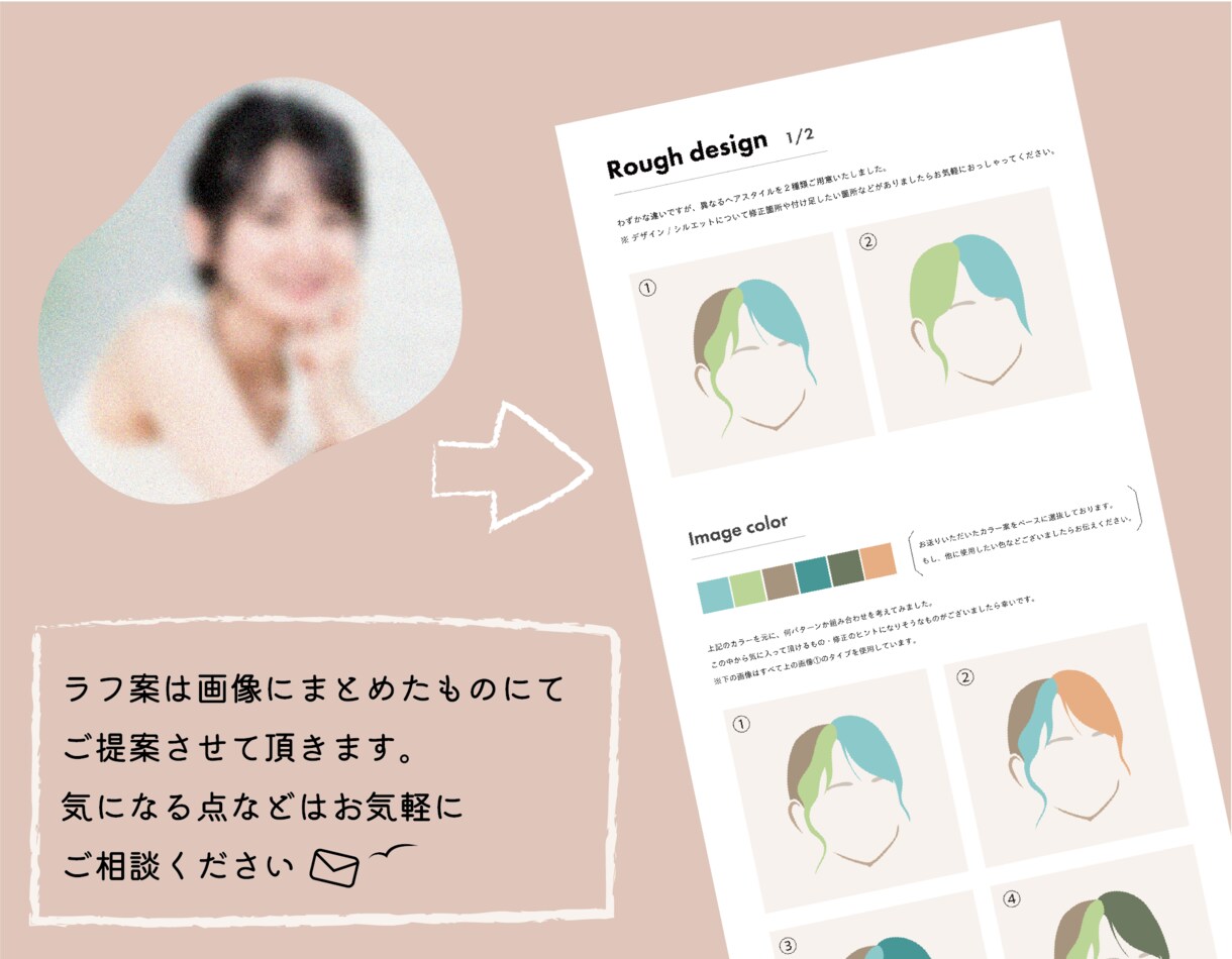 ポップでアートチックな似顔絵イラスト作成いたします SNS・名刺などにおしゃれな雰囲気を出したい方におススメ イメージ4