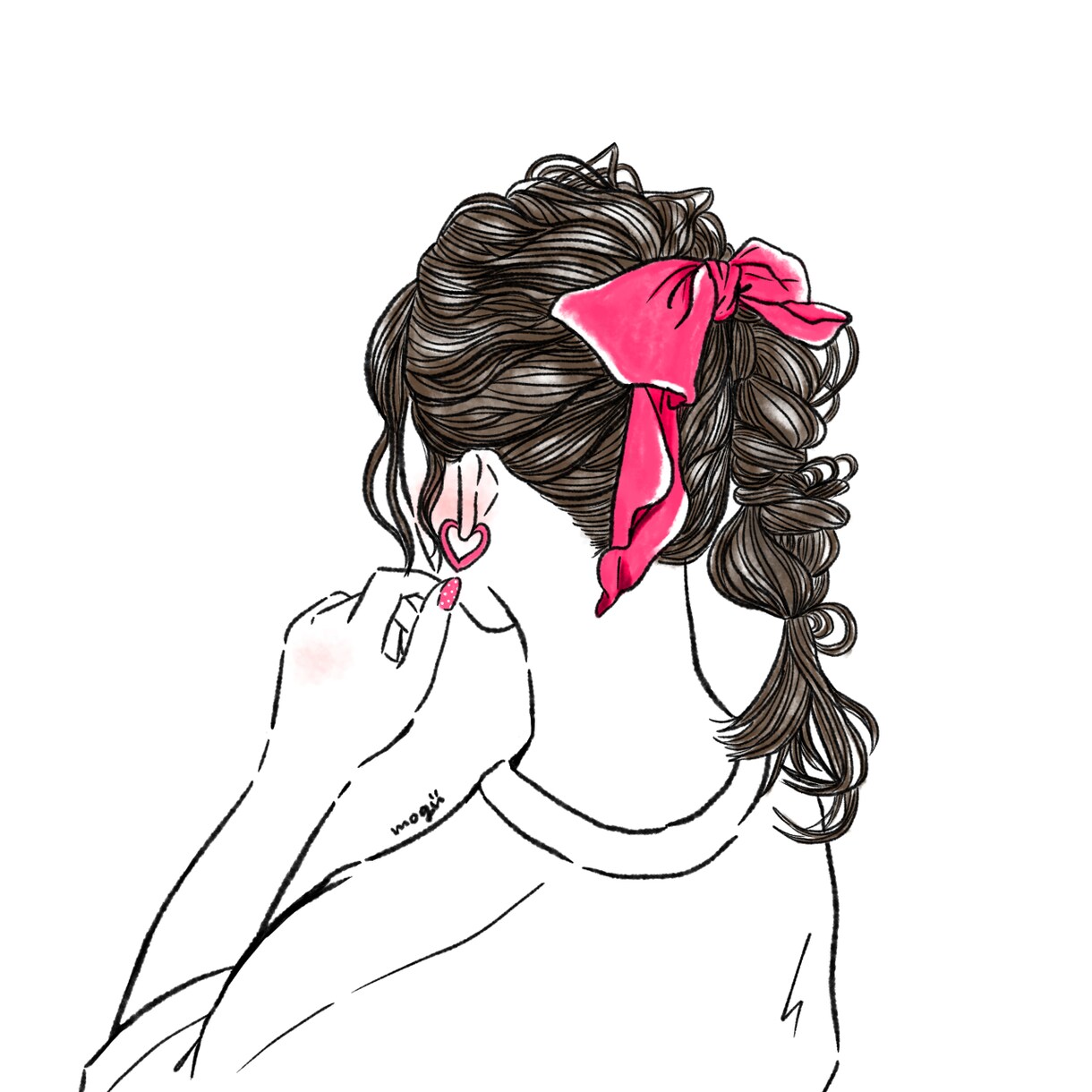 シンプル。だけどお洒落な目を惹く似顔絵描きます 商用利用可能◎ 最短当日納品！美しい髪の毛流れ表現します！ イメージ4