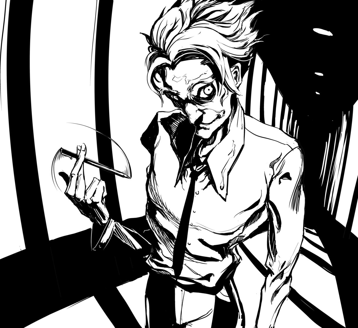 白黒イラスト描かせていただきます 挿絵、イメージボードに、癖のある絵柄はいかがでしょうか イメージ2