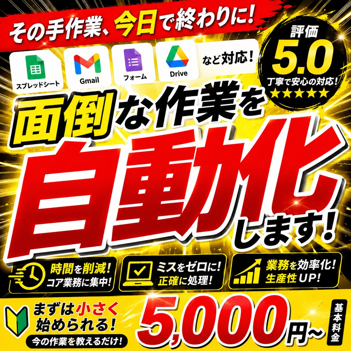 毎日の面倒な事務作業を自動化します コピペ・転記・集計を、まず1つラクにします イメージ1