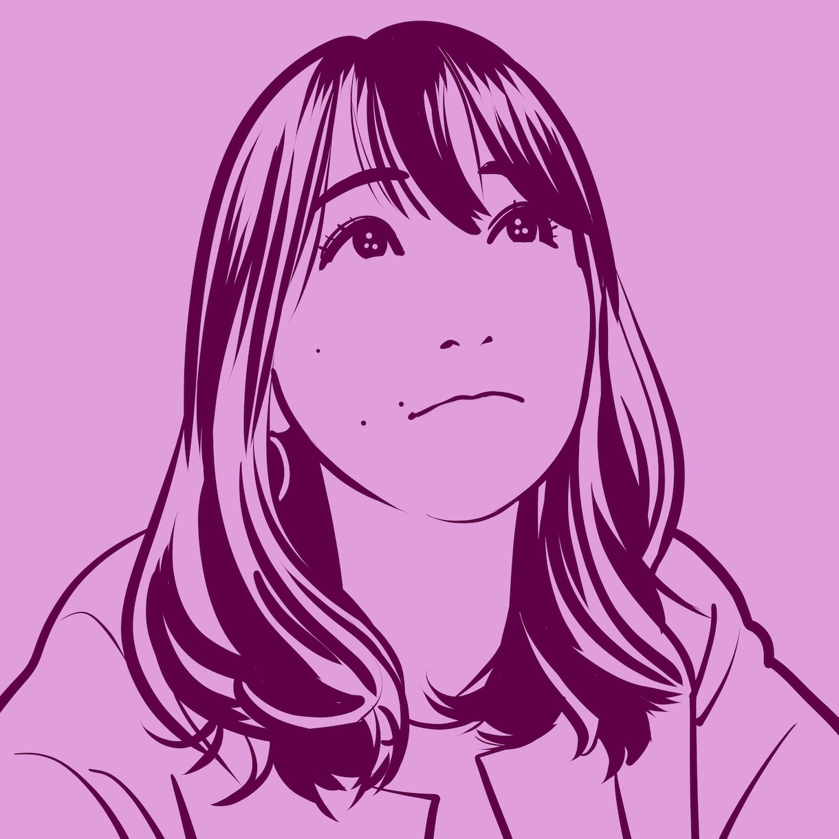 ソフトでカラフル！2色の似顔絵アイコン描きます パターン以外の配色リクエストもOK。 イメージ5