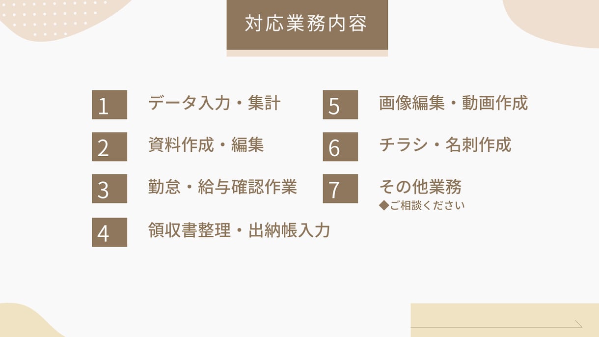 あなたのバックオフィス業務代行します 困った！にサポートいたします！ イメージ2