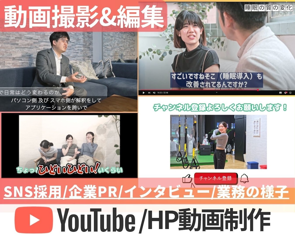 インボイス◎動画制作女性カメラマン撮影&編集します 4Kで３方向から撮影！撮影・照明・動画編集込◎女性カメラマン イメージ1