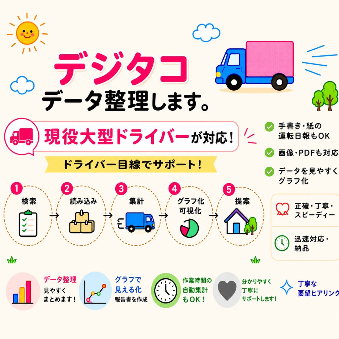 現役大型ドライバーがデジタコデータを見える化します データは積み重ねるほど価値がある イメージ1