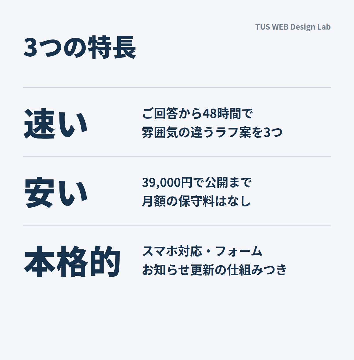 48時間でラフ3案！お店のホームページを作ります 公式サイトがない個人店・教室・サロンに。月額費用なし イメージ2