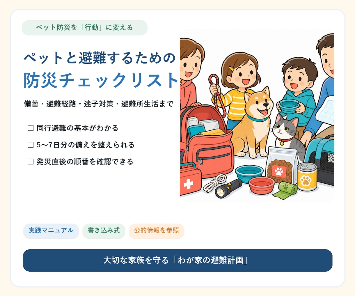 ペットと迷わず避難する防災手順をまとめます 備蓄・避難先・避難所での行動がこれ一冊でわかります イメージ1