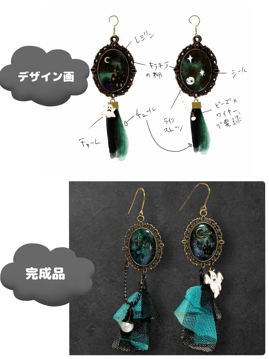 推し概念ピアス/イヤリング作成します 世界に一つだけのこだわりの耳飾りを相談してつくります イメージ4
