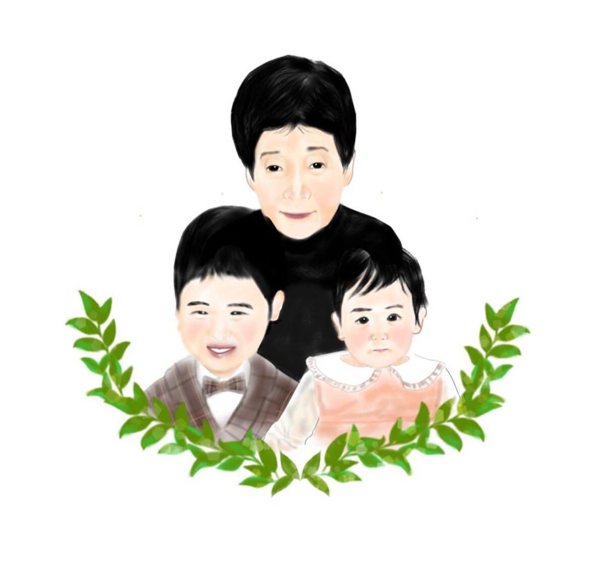 長寿祝いにおすすめ。柔らかいタッチで描きます 大切なご家族様の敬老の日、誕生日、長寿祝いの似顔絵描きます イメージ5