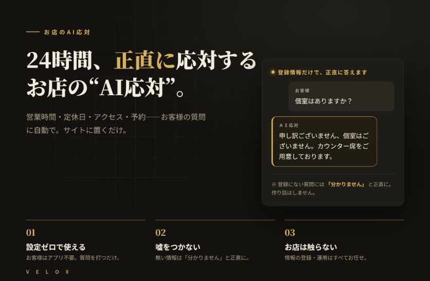 飲食・小売のAI問い合わせ対応を導入します 現場出身のAI屋が店の問い合わせ対応を自動化します イメージ1