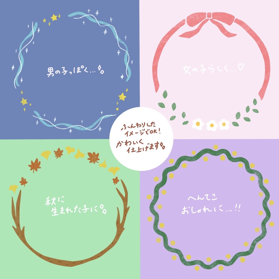一生の思い出に★赤ちゃんのバースアート描きます お写真を使ったかわいいイラスト♡産まれた喜びをカタチに！ イメージ3