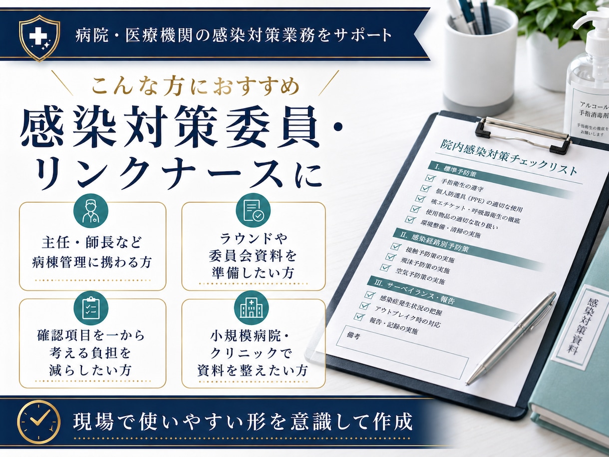 感染対策ラウンド用チェックリストを提供します 153項目｜ラウンド・委員会・研修記録｜Word付き イメージ5