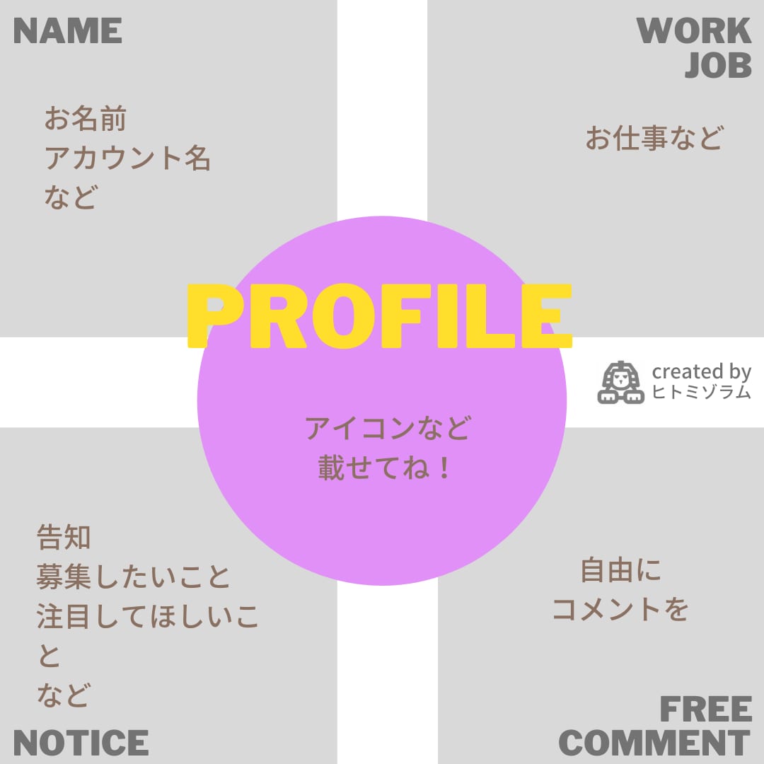 PROFILEテンプレート作成します オンラインになり名刺とは違う自己紹介に使ってみませんか？ イメージ2