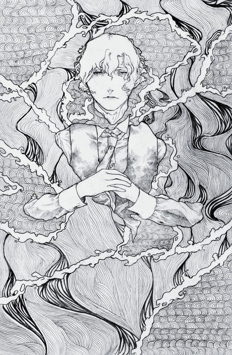 耽美なモノクロイラストを作成します 繊細で美しい一枚絵をお求めの方へ イメージ2