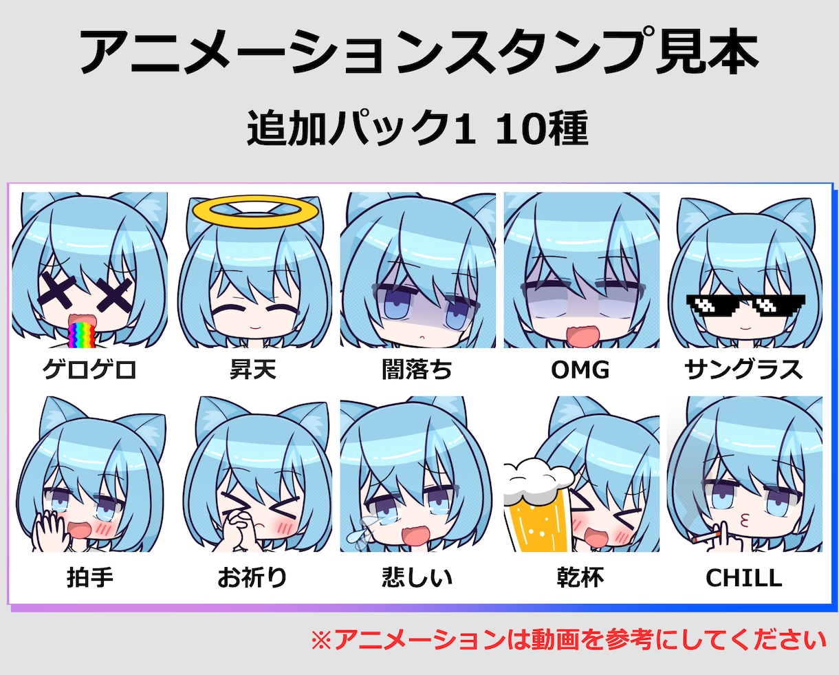 1個500円～！アニメーションスタンプを作ります 10種から納品！YouTube・Twitchなどに！！ イメージ4