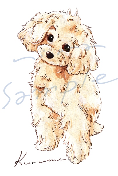 ペット似顔絵◆うちのこイラストお描きします おなまえ付き★インク１色でおしゃれにカッコかわいく イメージ9